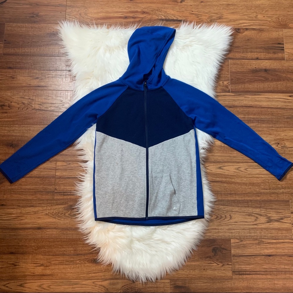 Xersion French Terry Big Kids Navy/Gray Hoodie EUC